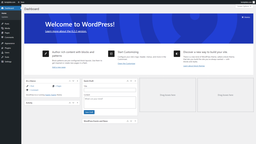 What to do after installing wordpress