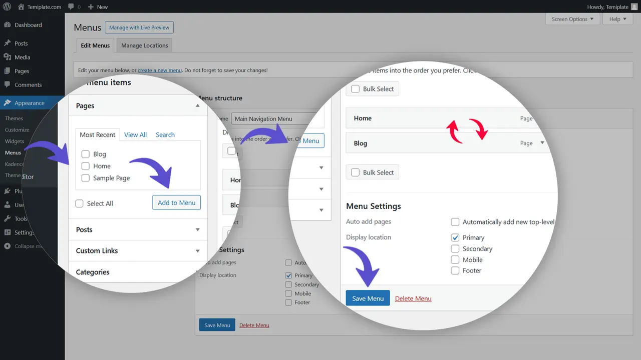 How To Create A Menu In WordPress