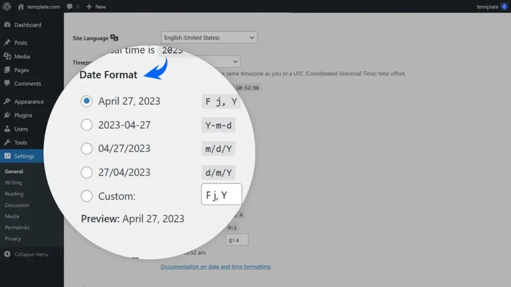 date format