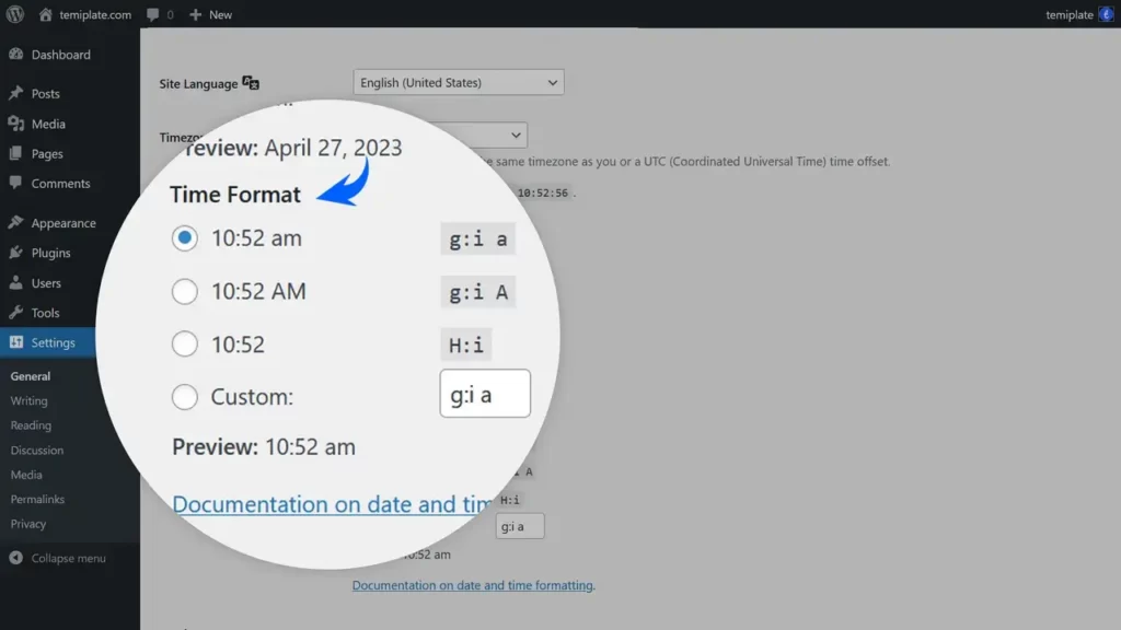 time format