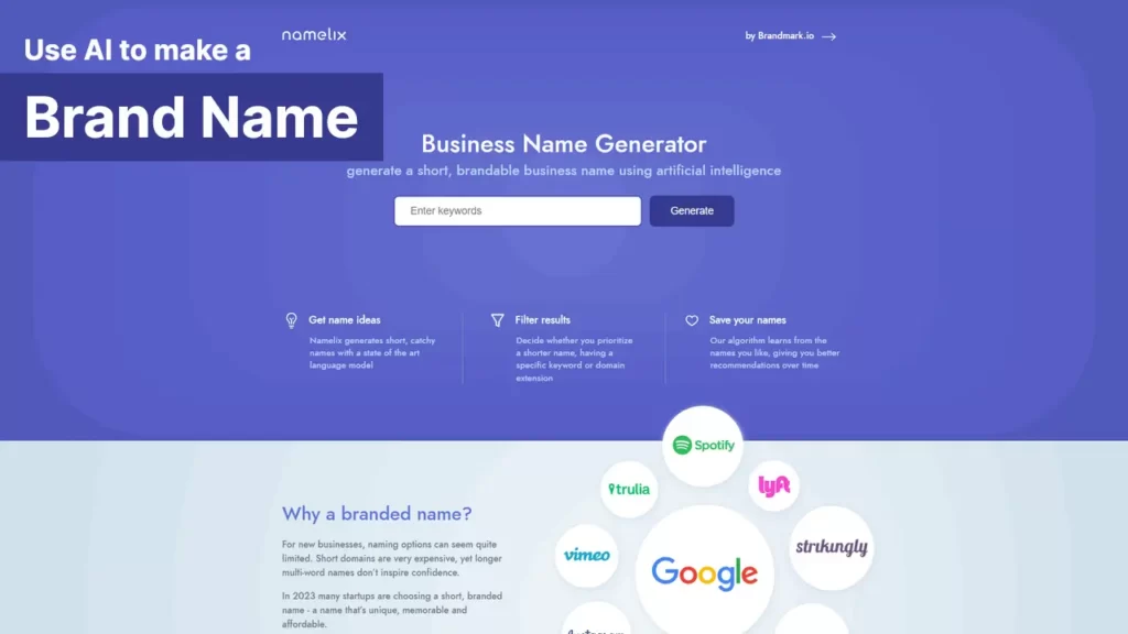 Namelix Brand Name Generator