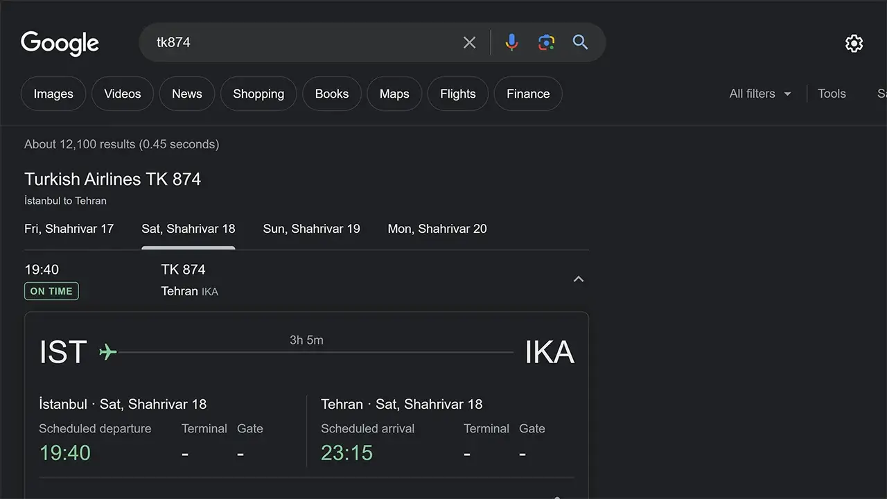 Track Your Friend's Flight with Google