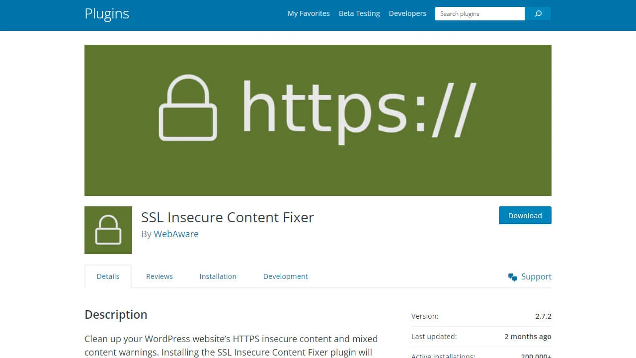 SSL Insecure Content Fixer Plugin