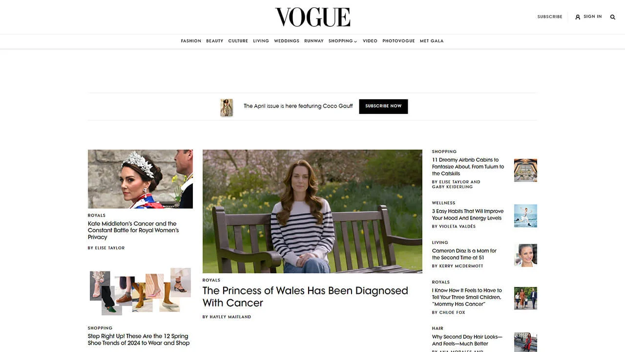 vogue News & Magazine Website